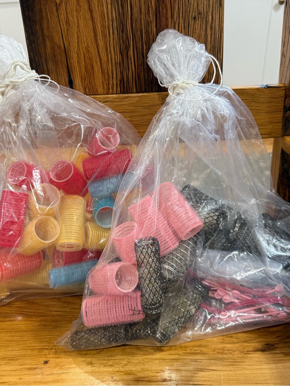 Unbranded Hair Rollers Set in Pink, Yellow, Blue